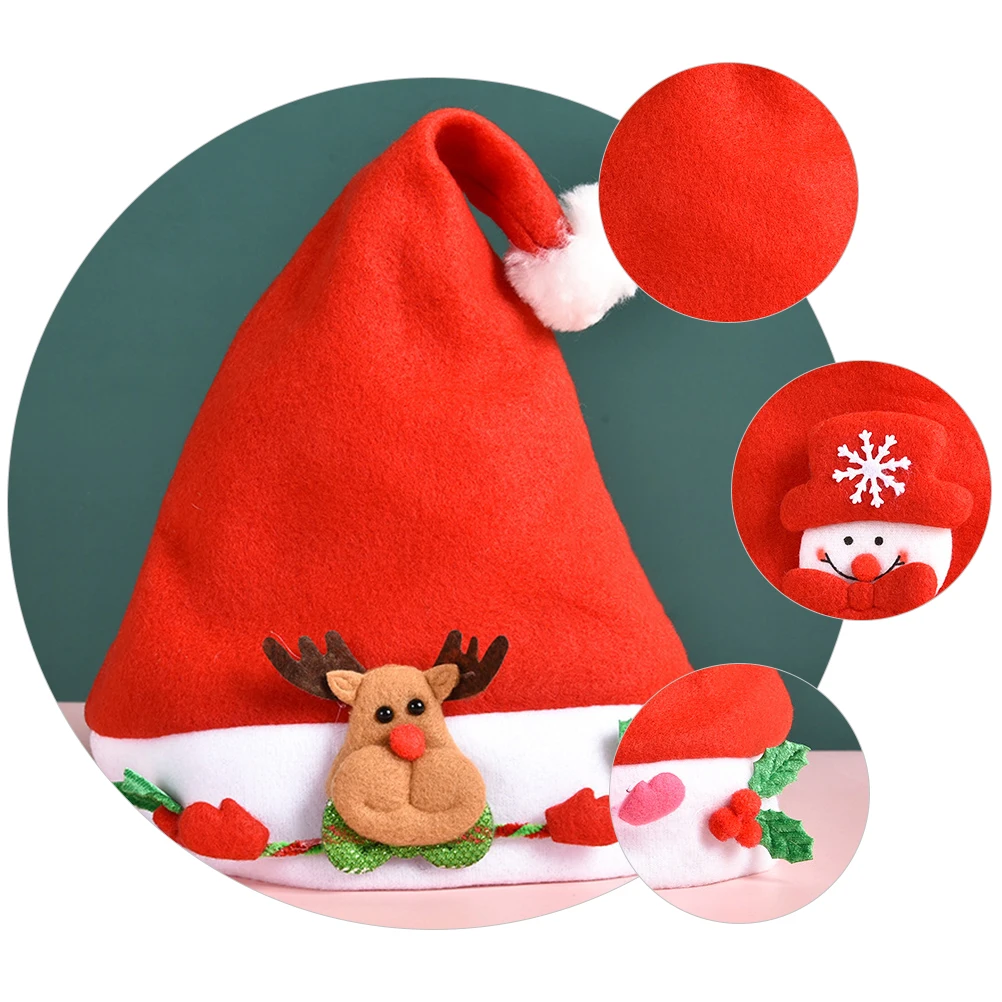 

7 Pcs 's Santa Hat Xmas Christmas Festival Party Printing Claus Holiday
