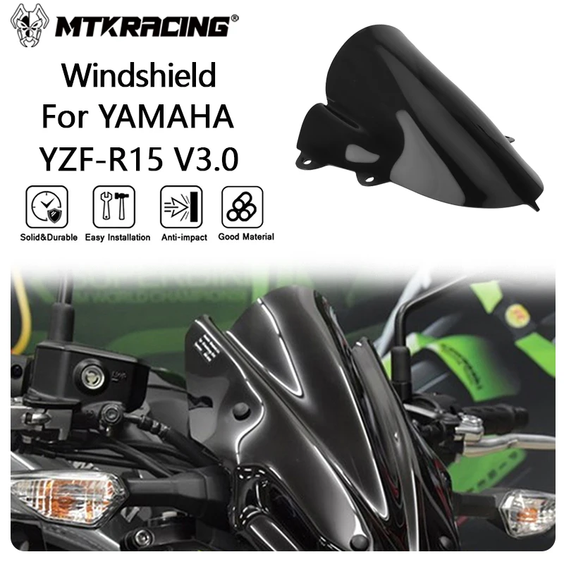 MTKRACING Windshield For YAMAHA YZF-R15 V3.0 2017-2019 Motorcycle Front Screen Windshield Fairing Wind shield Deflector