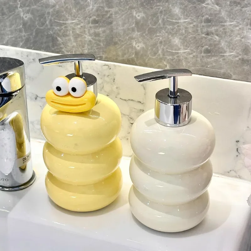 Luxury Ceramic Hand Sanitizer Bottle Press Bottle Bathroom Shower Gel Shampoo Bottle Hotel Lotion Bathroom Accessories