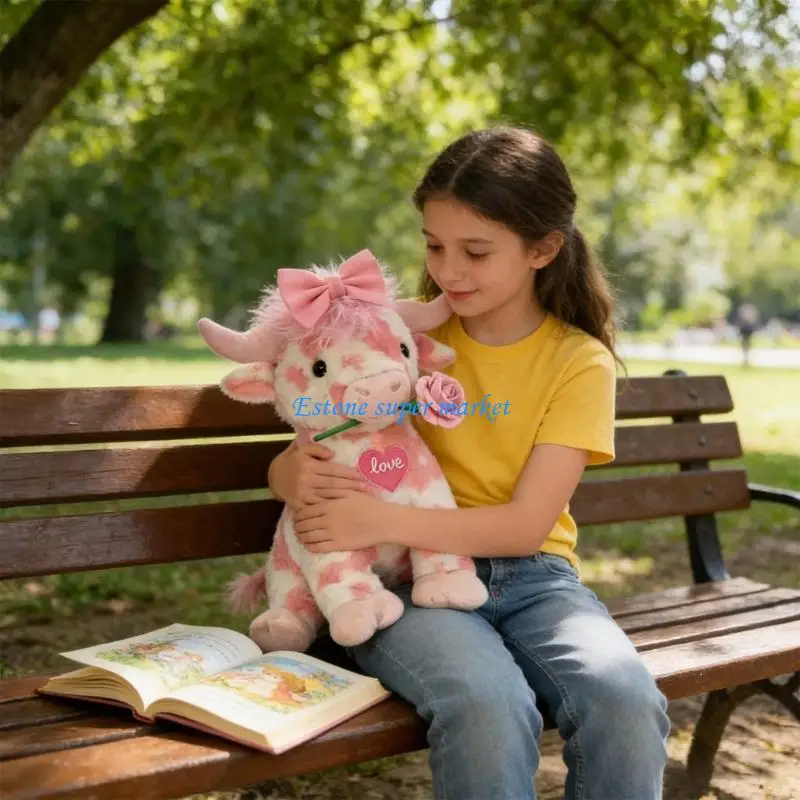 090B Sweet Pink Cow, Pink Cow Plush toy, Lover's Day doll