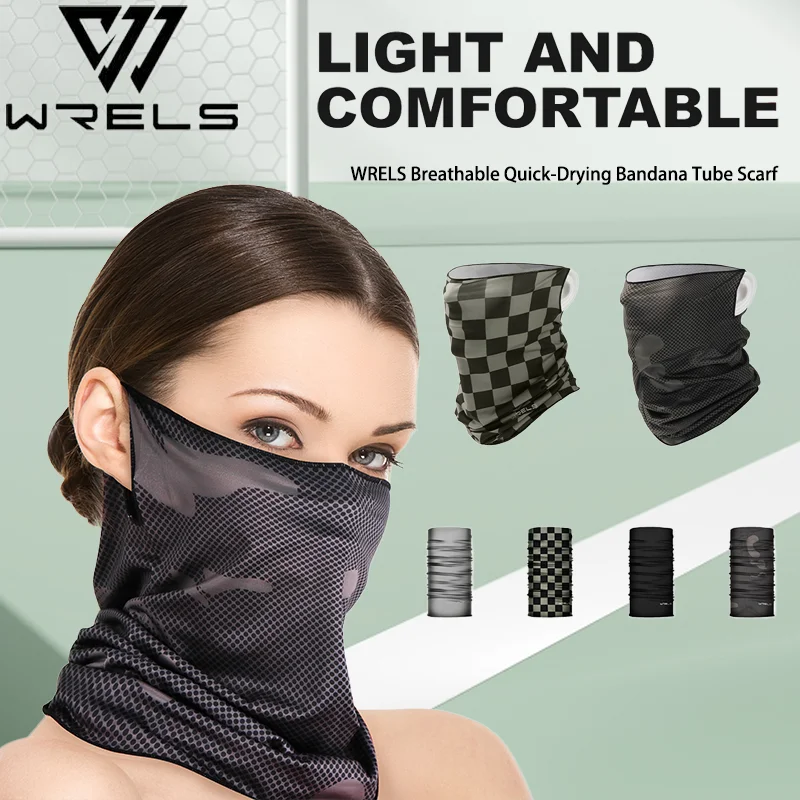 WRELS Breathable Quick-Drying Bandana Tube Scarf Summer Cool Sun Protection Fishing Magic Face Towel Neck Sleeve Cycling Mask