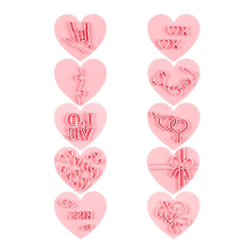 10 Pack Valentines Day Series Cookie Moulds Cookie Cutters Biscuit Stamps Biscuit Cutters Kitchen Baking Drop shipping