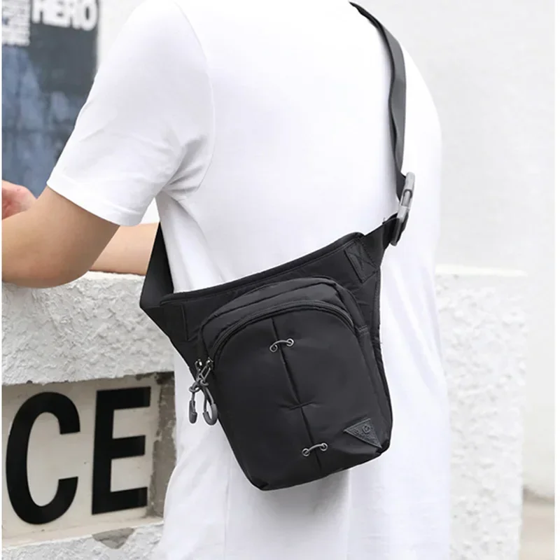 Men Nylon Leg Drop Bag Fanny Pack Motorcycle Rider Travel Assault Male Messenger Cross Body Belt Thigh Hip Bags Waist Pack New