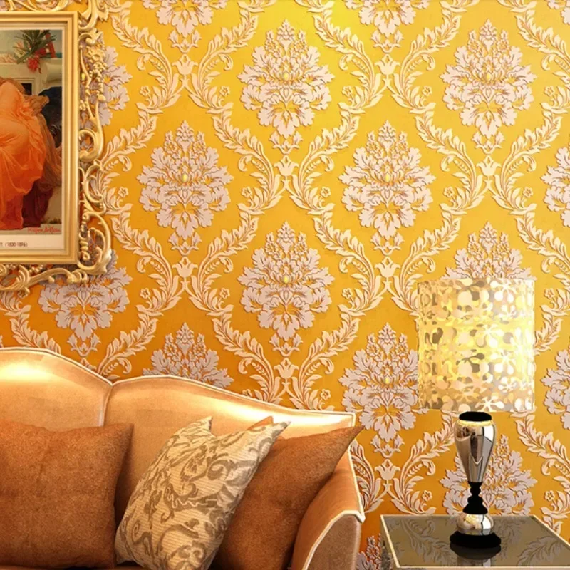 Three-Dimensional Thickened Non-woven Wallpaper for Home, Living Room, Bedroom, European Style, Background Wall, Moisture-Proof