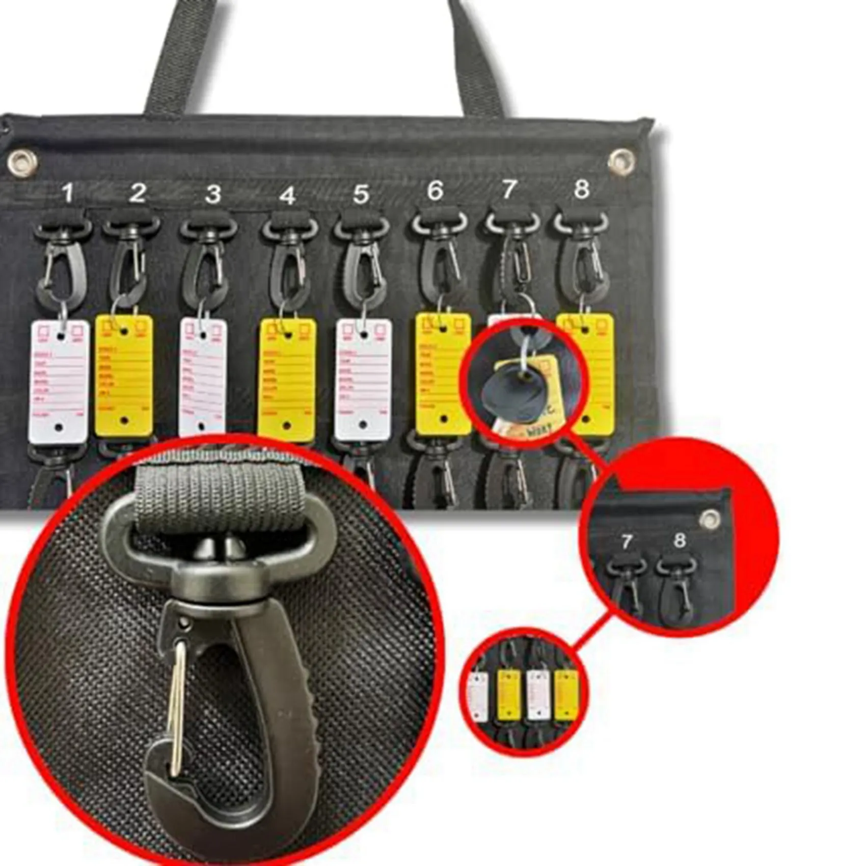 Efficient 2X Versatile Roll-Up Key Storage Box, Weatherproof Portable Storage Box, Holds 40 Keys, Security Hook, For Home Office