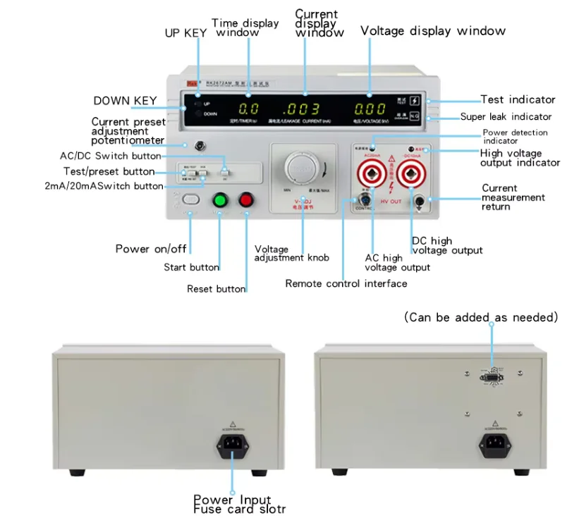 Hola pot Tester AC 0-2/20mA 0-5kV equipo de prueba de alto voltaje