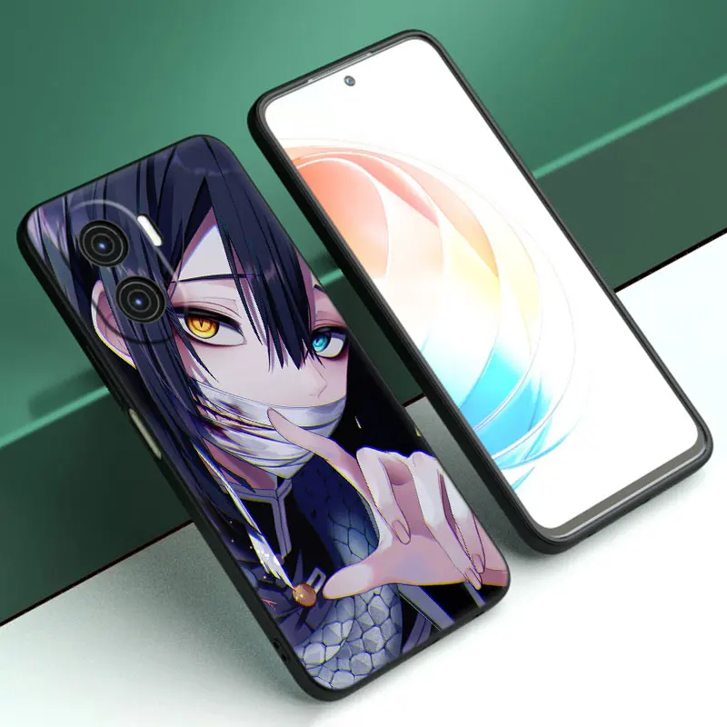 Anime Obanai Iguro Cartoon Cover Black Bumper Case For Huawei P60 Pro Art P50E P40 P30 P20 Pro P10 Lite P Smart Z P Smart 2021