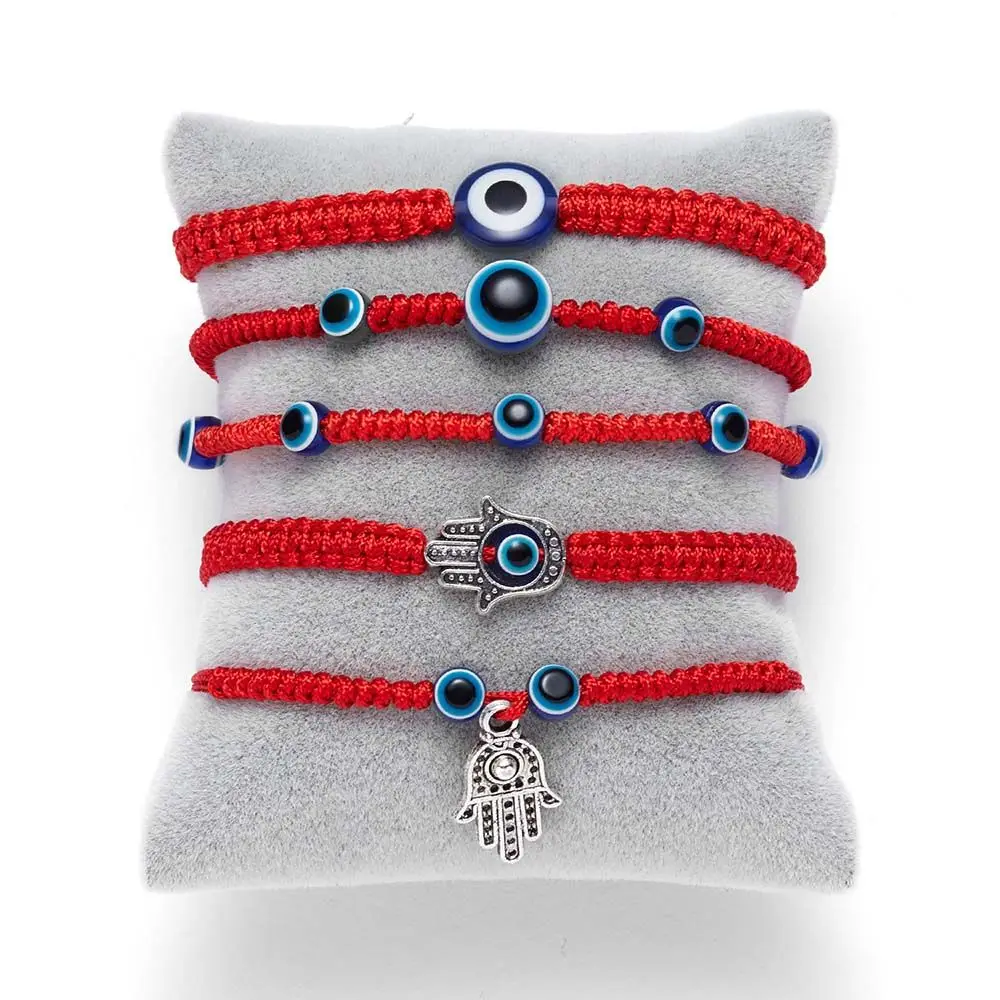 Brithdays Gift Woven Beads String Red Thread Hand Braided Demon Eye Bangles Jewelry Fashion Accessories Bracelets