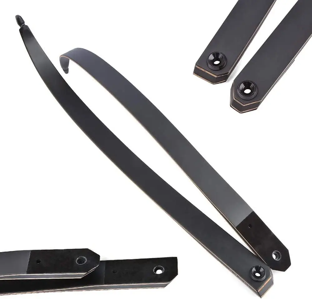 Archery Black Hunter Recurve Bow Limbs Replacement Right Hand Bow Limbs 25lbs, 30lbs,35lbs,40lbs,45lbs,50lbs,55lbs,60lbs,65lbs