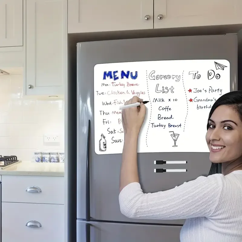 A3 A4 A5 Erasable Flexible Marker Fridge Magnet Magnetic WhiteBoard Dry Erase Board Refrigerator Sheet Kitchen Memo Grocery List