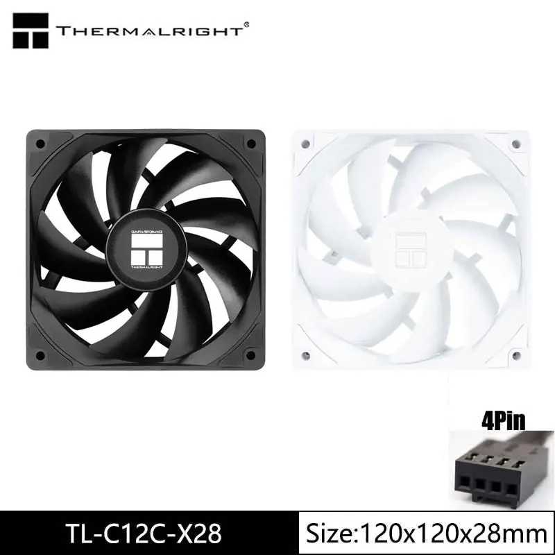 Thermalright TL-C12C-X28 Chassis CPU Cooling Fan 12CM 28MM Thickness/Magnetically Stabilized S-FDB Bearing Computer Cooling Fan