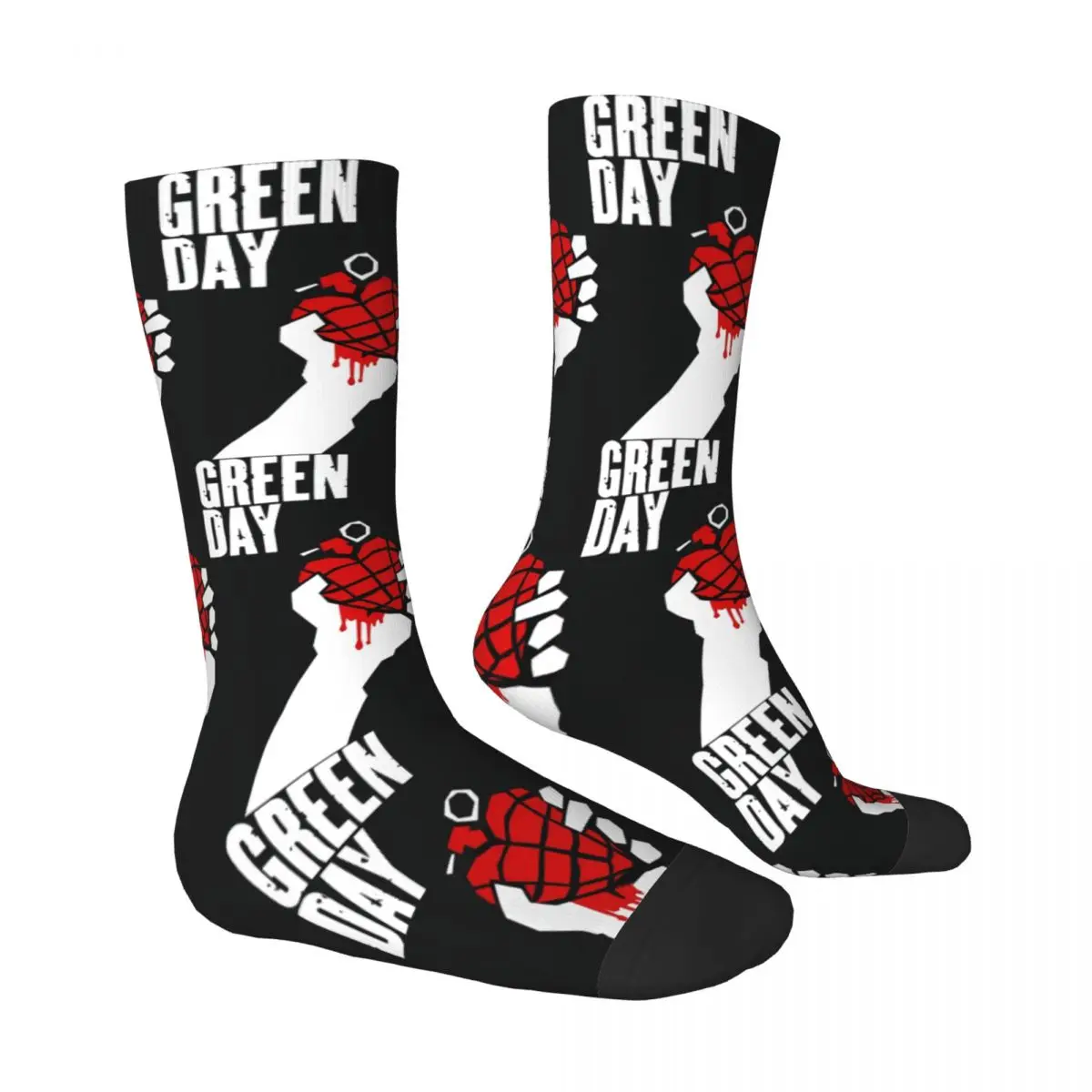 2024 Green Days Socks Drip American Kawaii Stockings Adults Men Medium Soft Outdoor Sports Socks Autumn Pattern Anti Skid Socks image 3