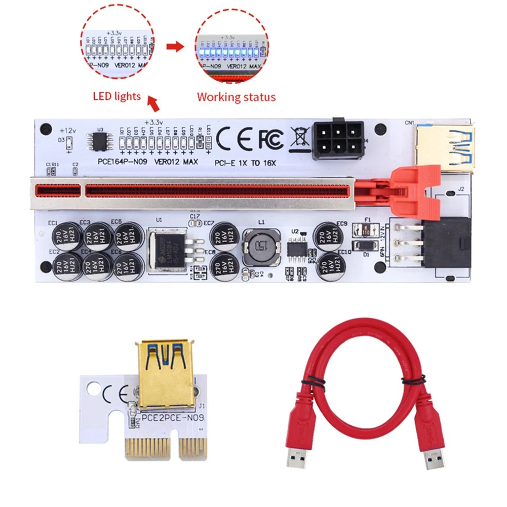 VER012 MAX Riser USB 3,0 PCI Express VER012MAX, Cable Riser para tarjeta de Video X16, PCI-E extensor, tarjeta Riser para minería