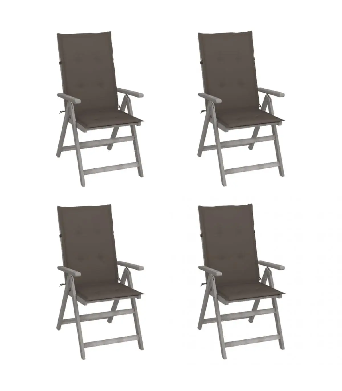 Garden chairs reclining garden chairs 4 Pads solid wood acacia