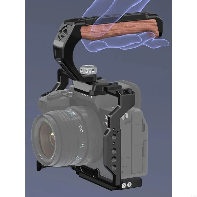 E8BA DSLR Camina Manija Top con 1/4 pulgadas y 3/8 pulgadas alfileres roscados