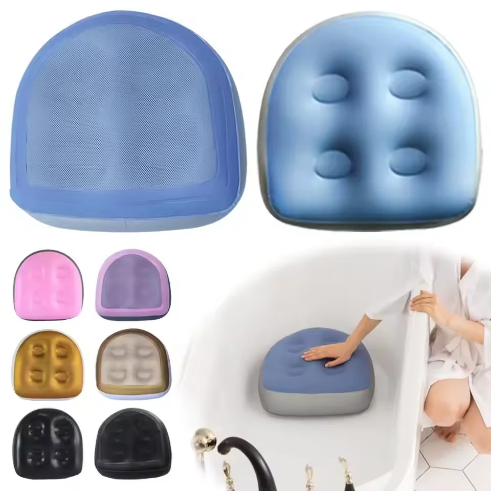 SPA Inflatable Cushion Tub Anti-Hemorrhoids Inflatable Seat Bath Pad Backrest Hip Massage Support with Suction Cup Pool Bath Mat