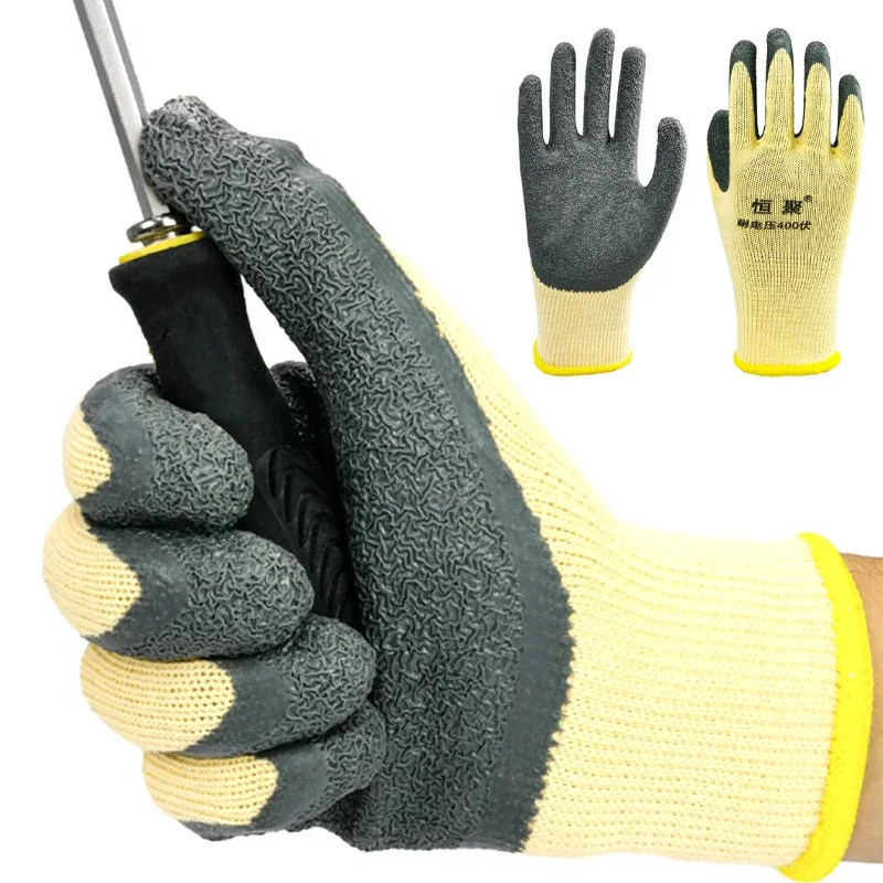 Gants de travail d'électricien, outil de protection, gants isolants, anti-électricité, basse tension, protection de sécurité, 400V, 1 paire