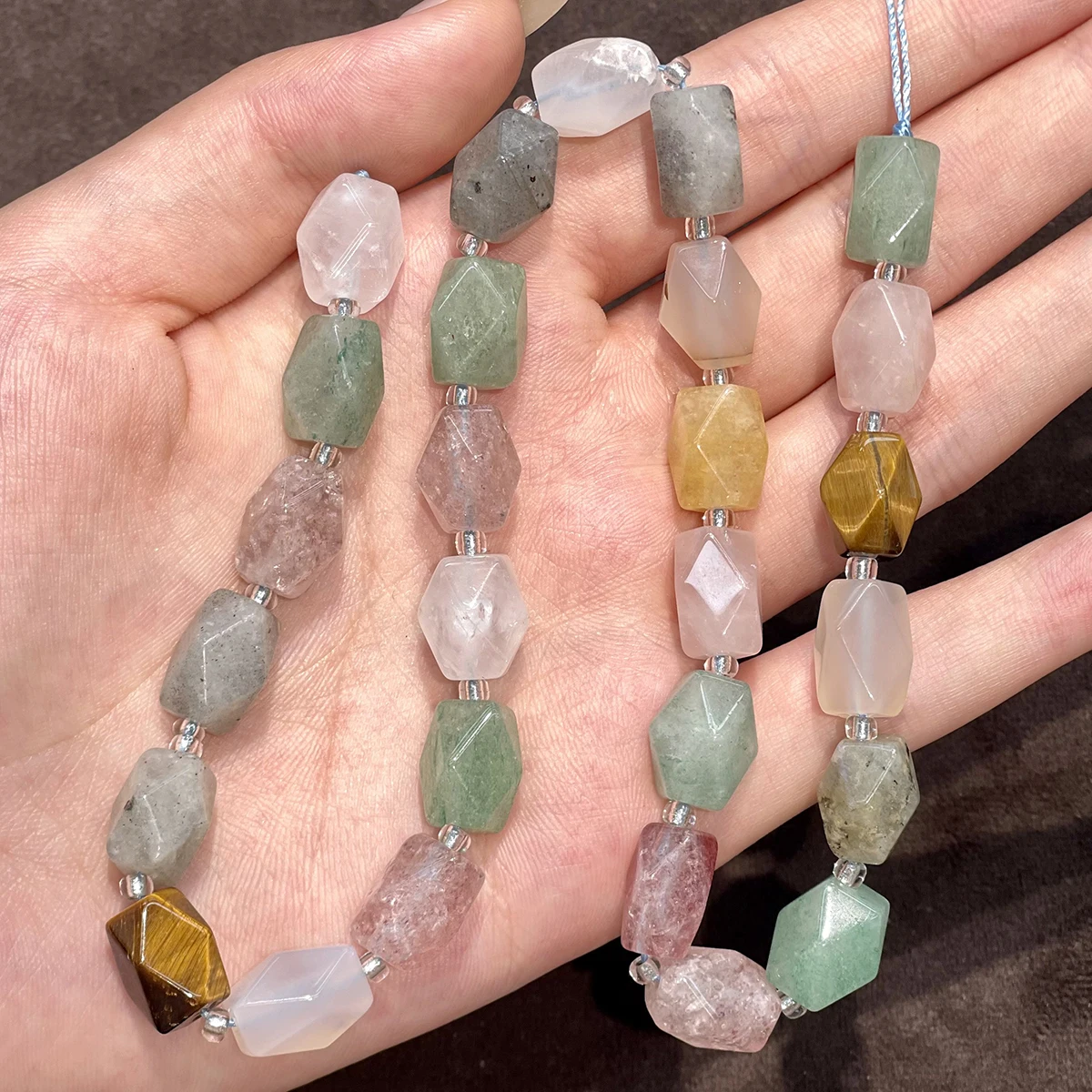 Faceted Isolation Beads Natural Semi-Precious Cylindrical Beads 11x13mm For Jewelry Making DIY Accessory Handicraft Supplies