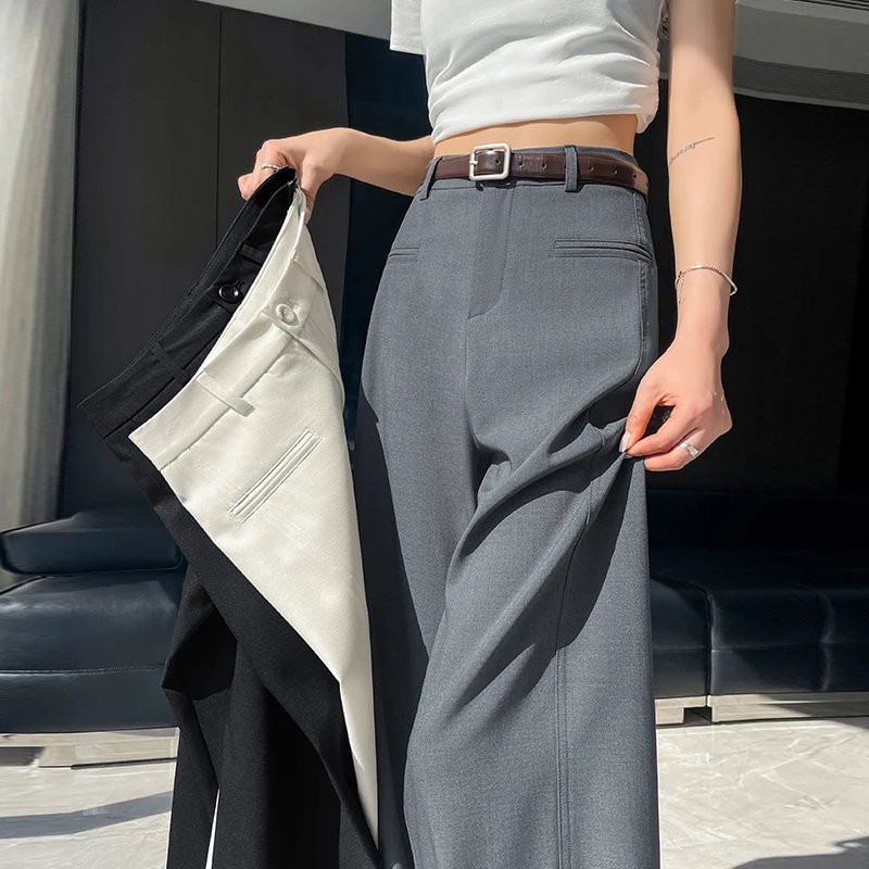 

High Waist Wide Leg Suit Pants Spring Summer New Sle Casual Banana ape Women's Trousers Long Straight Floor-Length