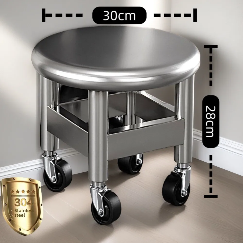 Picture 6: Universal wheel low stool stool with wheel household with baby round stool beautiful seam