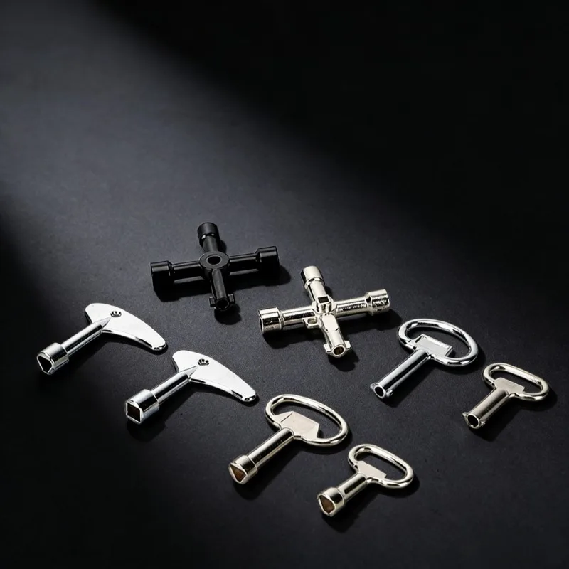 Zinc Alloy Cross Key Wrench Multipurpose Square Socket Key for Electrical Box Water Meter Access Panel Universal Tool