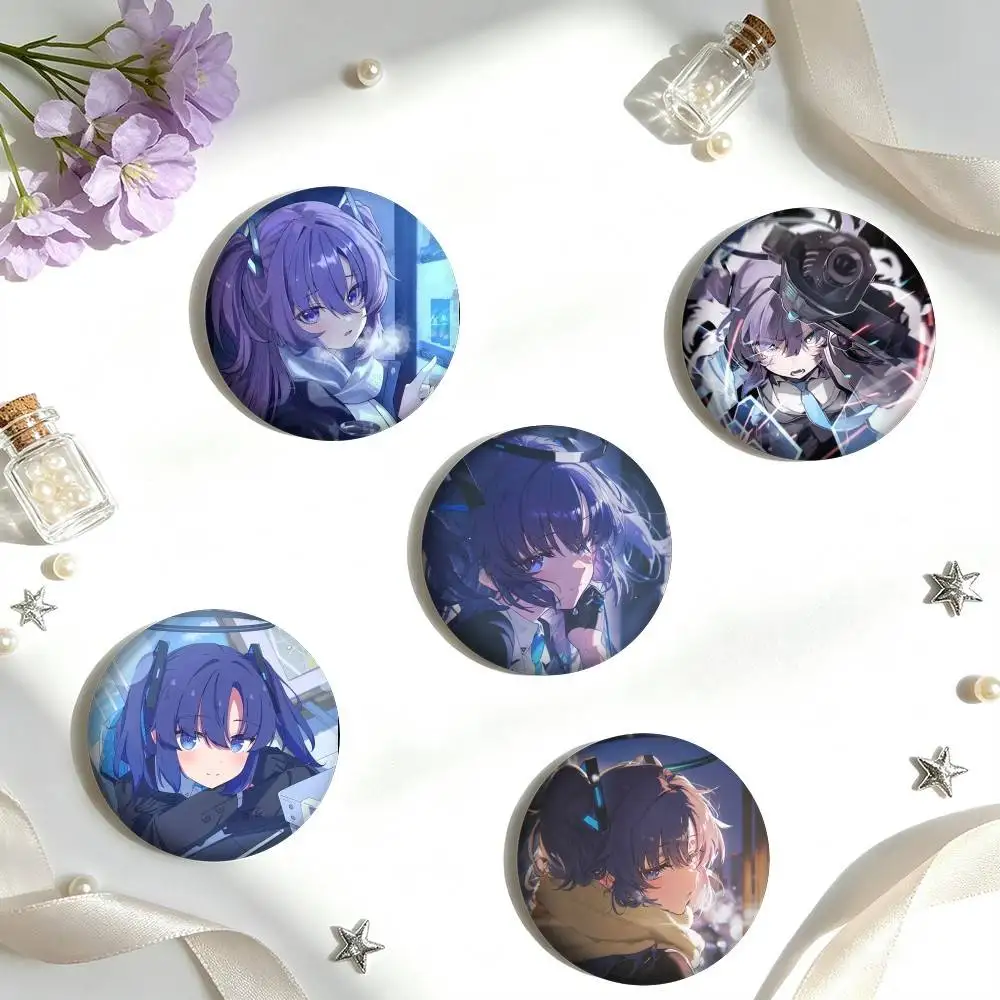 G-G-Game Blue Archive Hayase Yuuka  25 32 44 58 75mm Badges Personalized Round Brooches Pins Accessory Gift