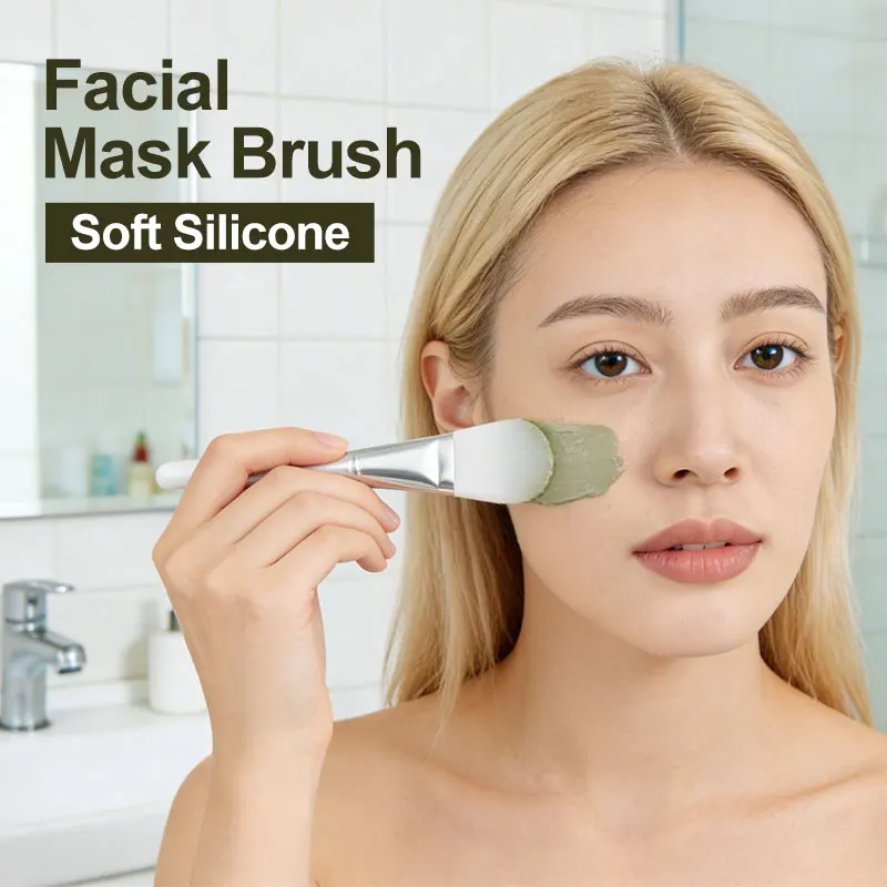 

3pcs Facial Mask Brush Set, Soft Silicone Nylon Face Applicator for Mud Clay & Cream, Portable Spa Skin Care Tools with Clear Pl