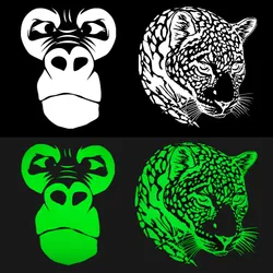 Fashion Animal Iron On Patches For Clothing Fluorescence Leopard Orangutan Heat Transfer Sticker DIY Decoration