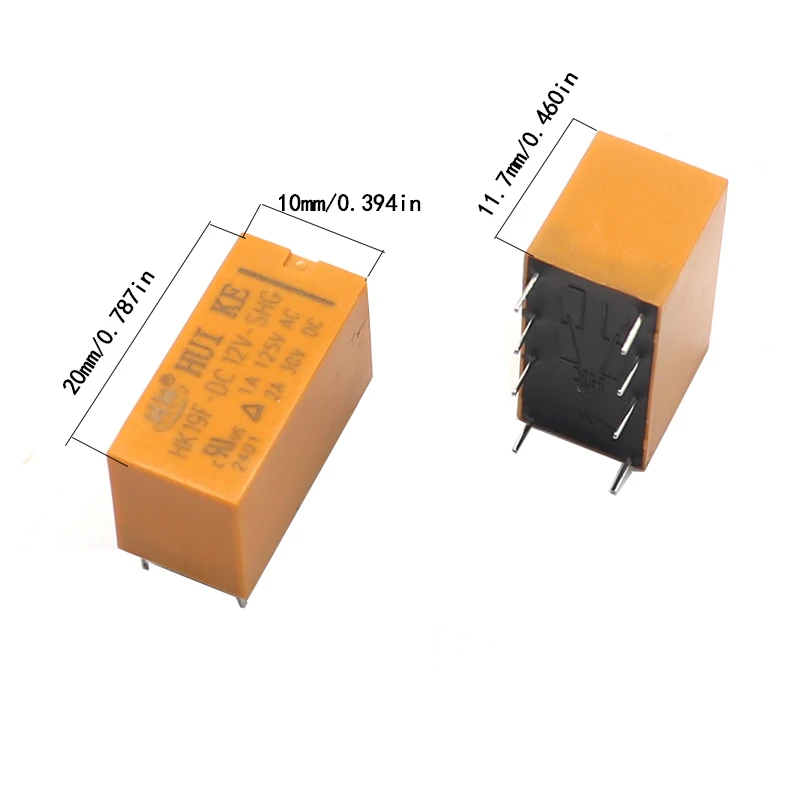 【5PCS】Coil DPDT 8 Pin 2NO 2NC Mini Power Relays PCB Type  HK19F-DC5V-SHG HK19F-DC12V-SHG HK19F-DC24V-SHG 3V 5V 9V 12V 24V