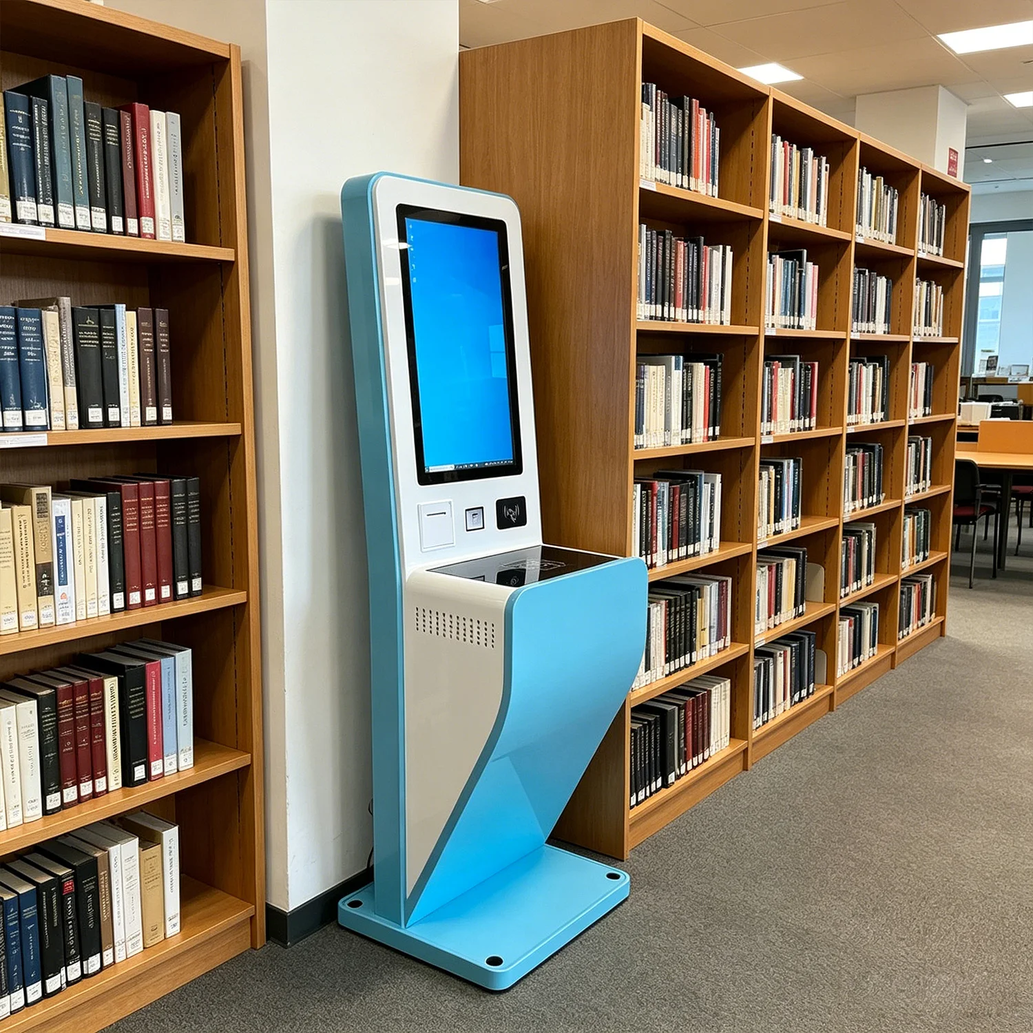 23.6-inch Touch Screen Self-service Terminal Is Suitable For Library Book Borrowing And Returning.