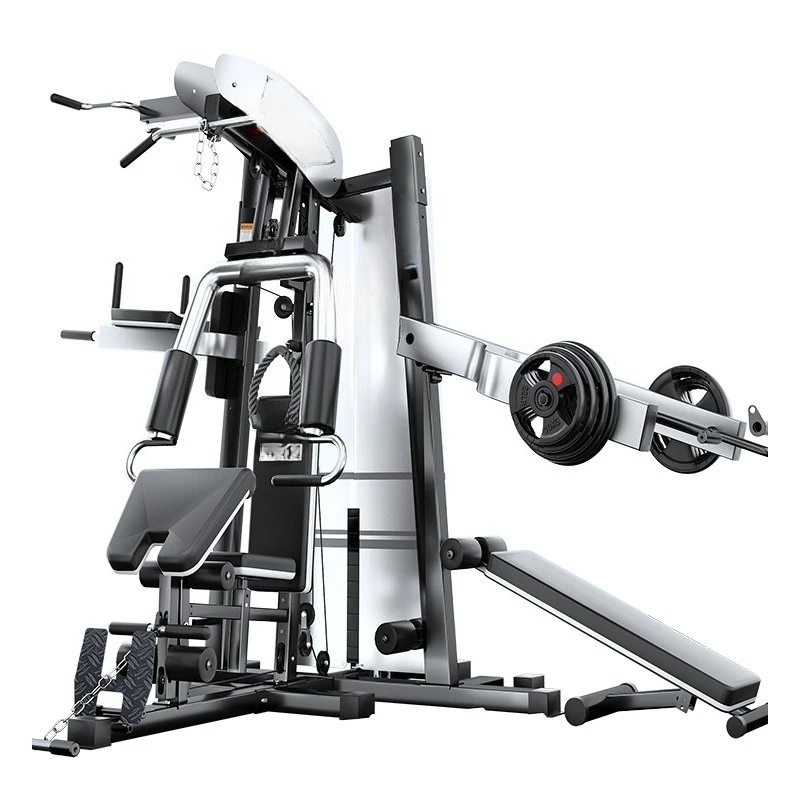 Three-person station comprehensive trainer, high-pull back double-arm chest trainer, gym commercial multi-functional trainer