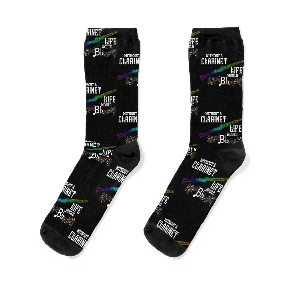 

Without Clarinet Life Would Be Flat Clarinetist Socks japanese fashion happy Non-slip Socks For Men Women's