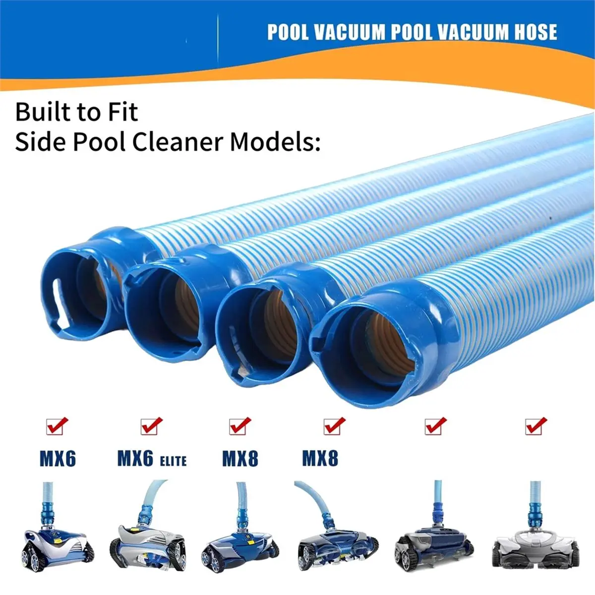 5Pcs Swimming Pool Cleaner Lock Hose Kit PE Pool Pump Hose Cleaning Pipe for Zodiac Mx6 Mx8 Pool Cleaner Accessories