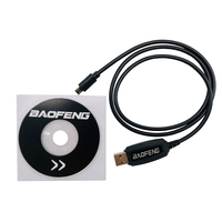 For Baofeng BF-T1 Programming Cable Replacement Accessories Black Plastic USB Programming Cable with CD Firmware Walkie-talkie