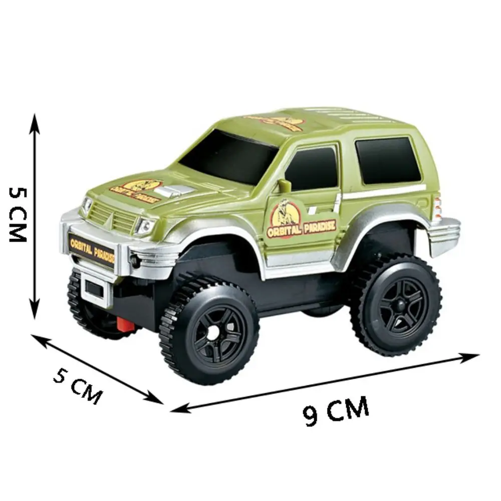 Ensemble de piste de course en plastique créatif pour enfants, voiture de rail verte intéressante, ensemble de jouets de voiture électronique bricolage