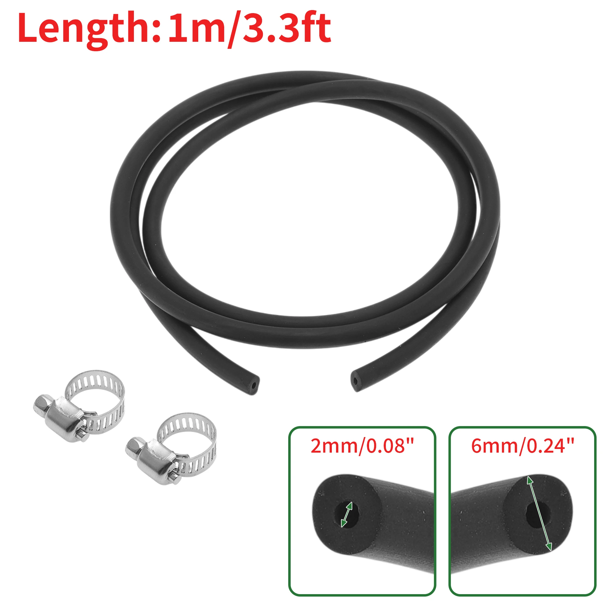 

UXCELL Шланги для смазочного масла 2 мм/0,08 дюйма 6 мм/0,24 дюйма 3,3 фута Шланг для воды Трубка