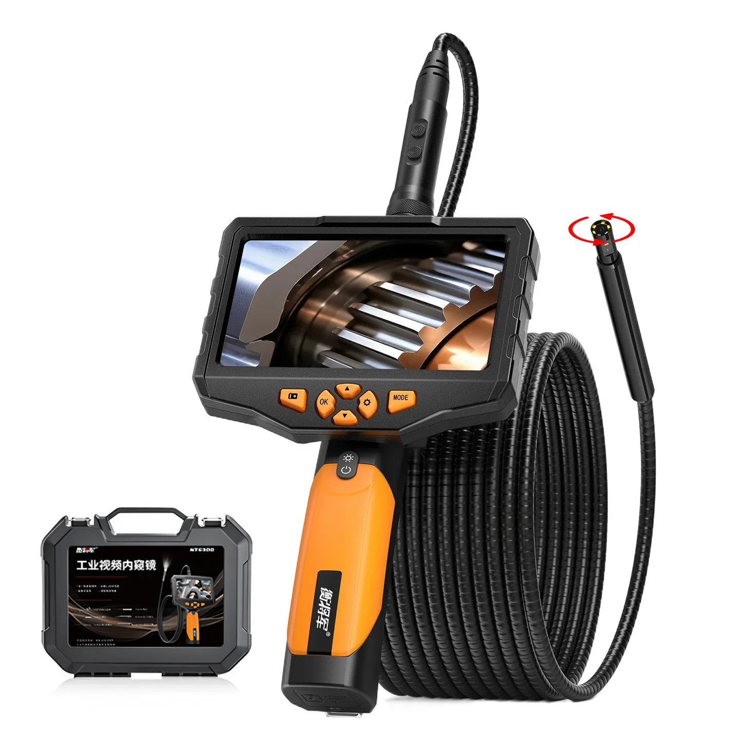 LMM720 degree rotating industrial endoscope high definition camera pipe detection detection visual mirror dual lens