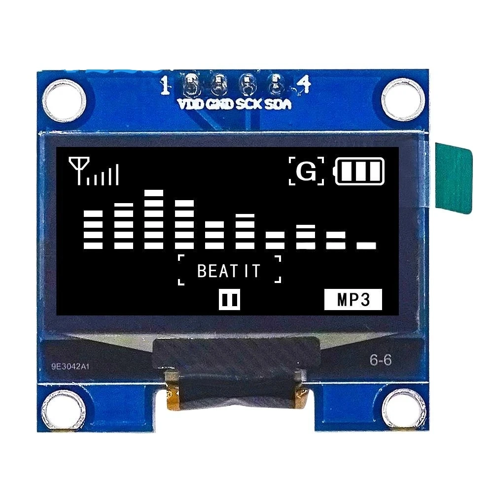 1,3" OLED-module 1,3 inch displaymodule Wit/blauw 128X64 IIC I2C Communiceren kleur 1,3 inch OLED LCD LED-displaymodule