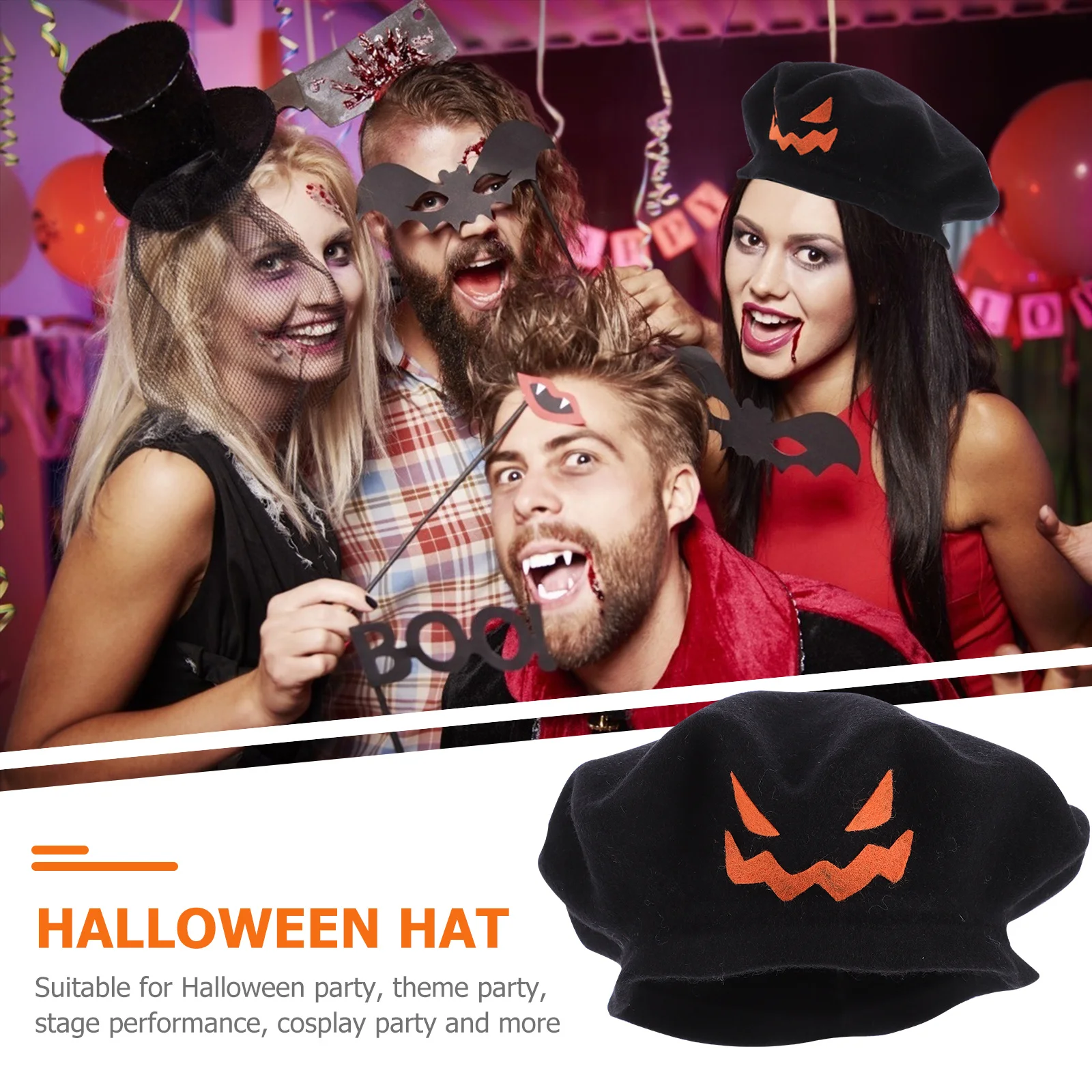 

1pc Pumpkin Beret Creative Party Wear Travel Accessory Theme Costume Cosplay Party Traveling Beret Decor Decor Gift Supply