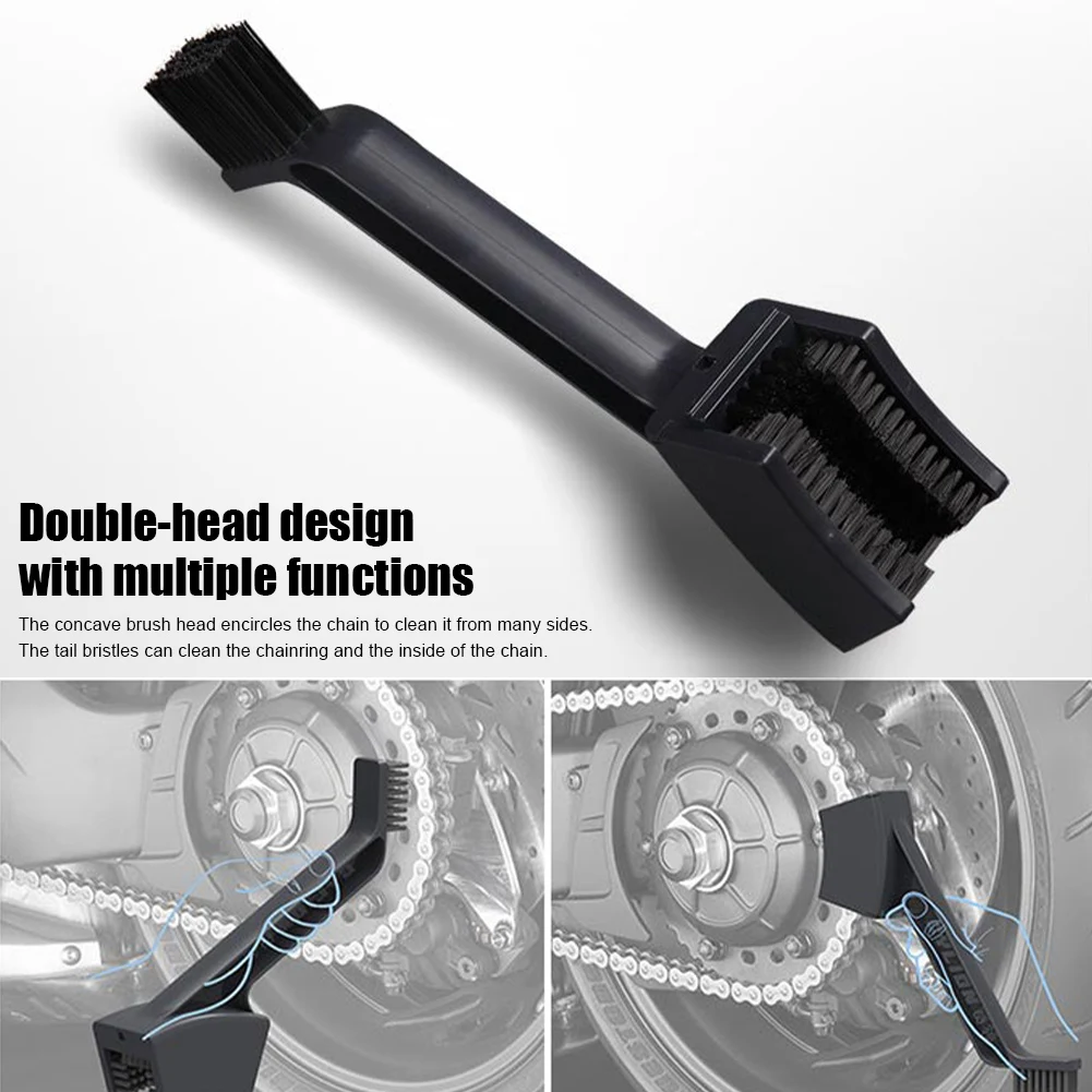 Motorcycle Mountain Bike Bicycle Scooter Double-end Chain Cleaning Brush Cycle Chain Detailing Brush Motorbike Chain Clean Tool