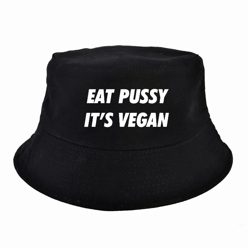 eat pussy its vegan bucket hat fashion Summer Men Women Bucket Hats Unisex fisherman hat panama hat