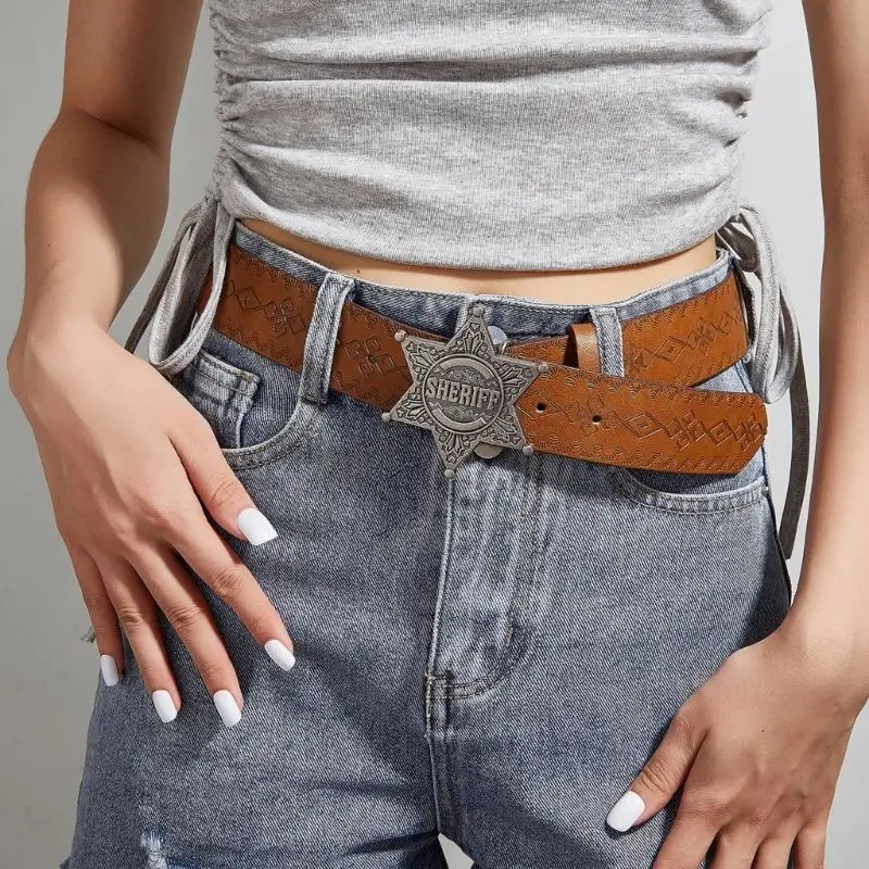 N0PE – ceinture large en jean unisexe pour adolescentes femmes, résistante à l'usure, pour décorations jupes robes