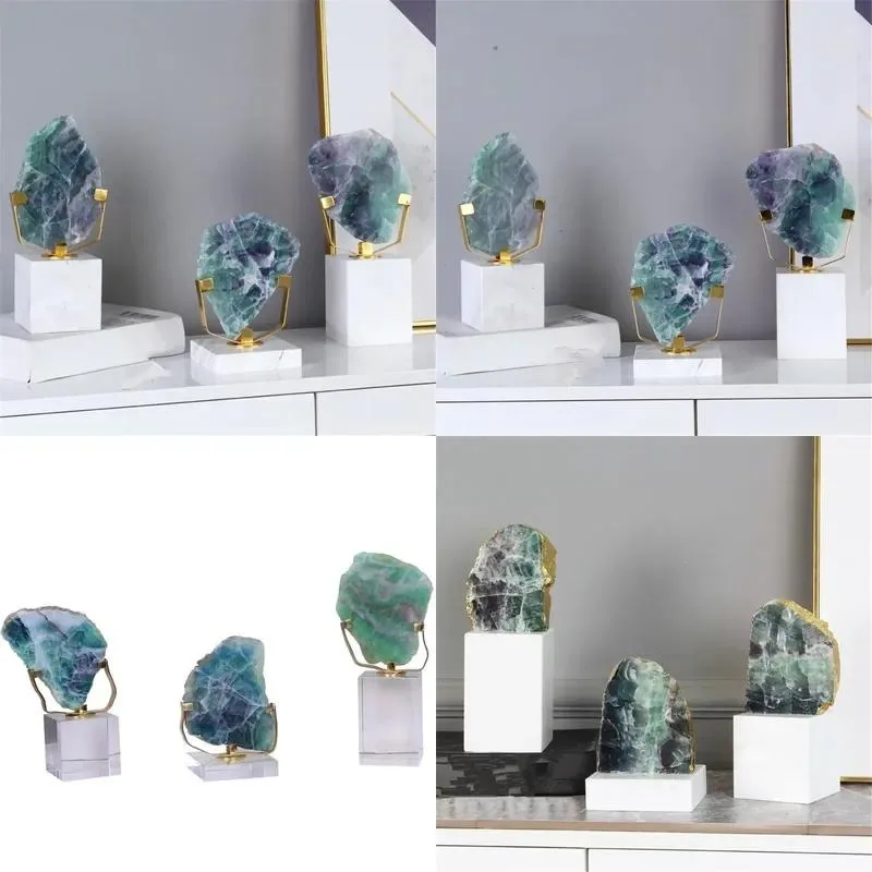 Luxury Irregular Rough Stone Art Sculpture Set Modern Villa Cabinet Tabletop Decorative Ornaments Wholesale