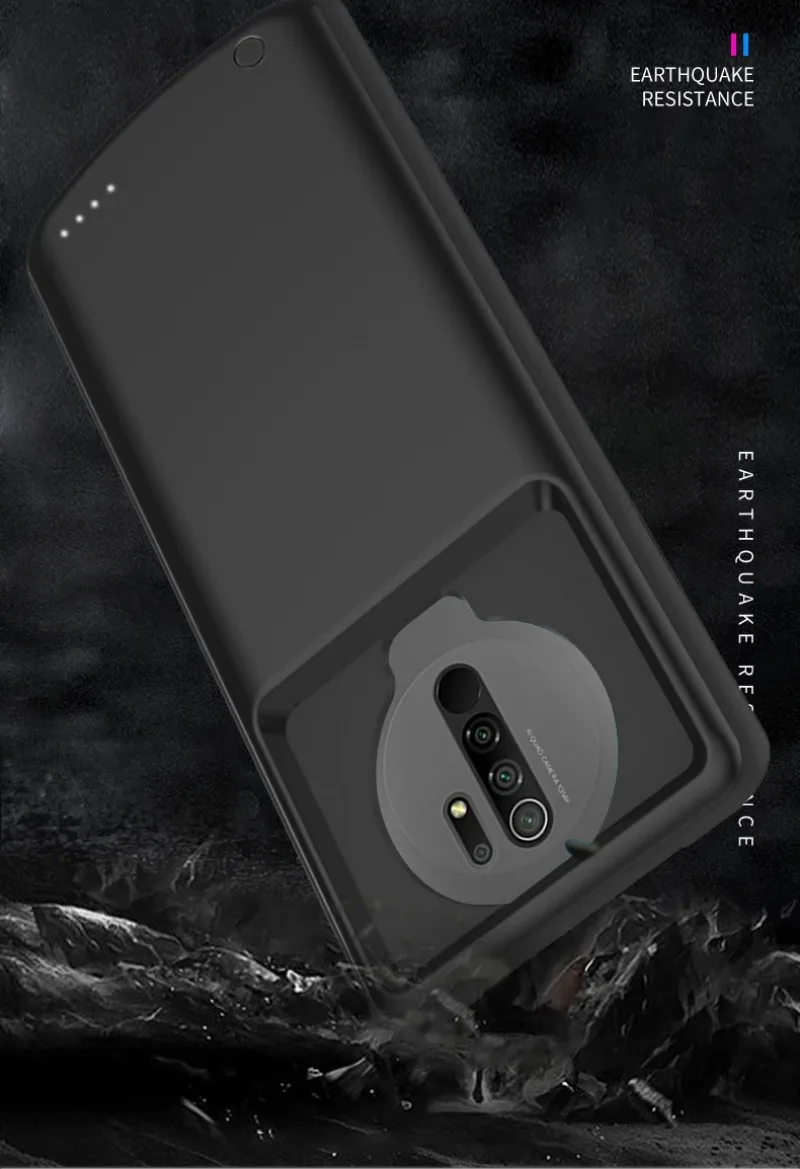 Dla Xiaomi Redmi 9 Slim Silicone Shockproof Power Case dla Xiaomi Redmi 9 Prime Backup Powerbank Cover Battery Charger Case