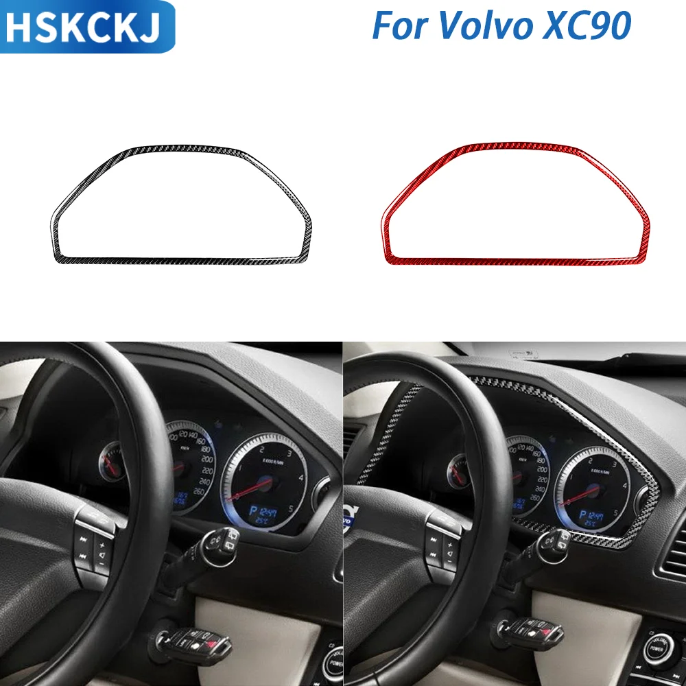 Car Accessories Carbon Fibe Gear Dashboard Speedometer Frame Interior Cover Trim Sticker Modification For Volvo XC90 2003—2014