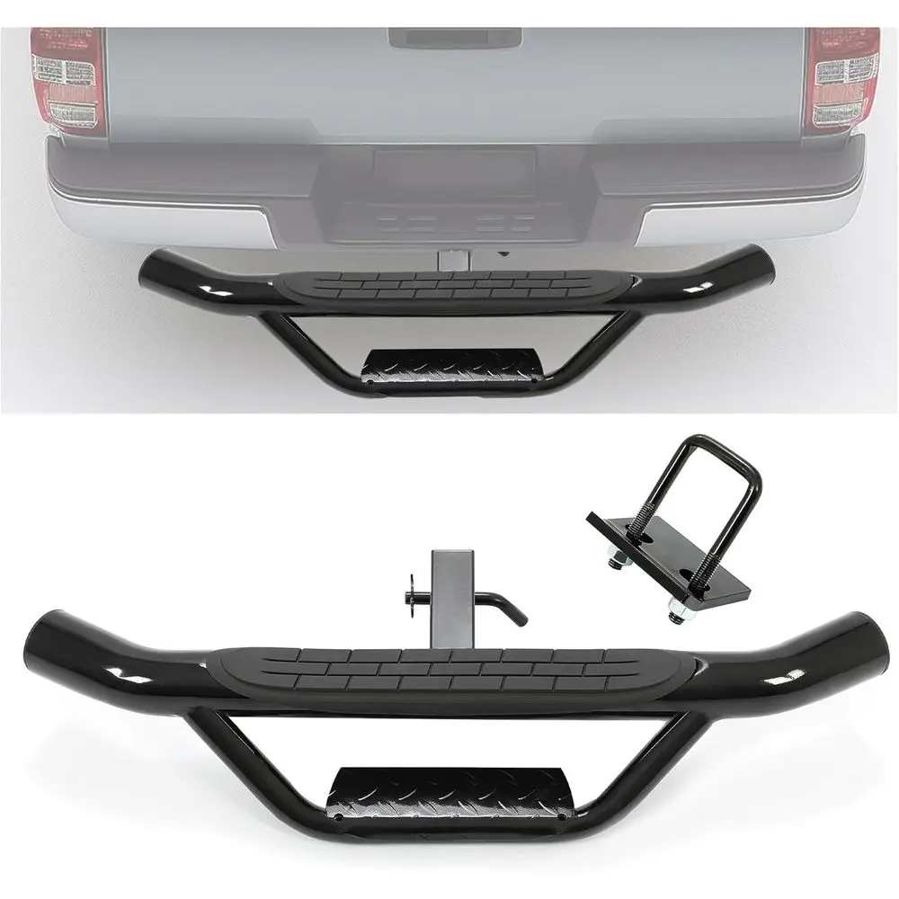 

2 Inch Receiver Hitch Step for SUVs, Trucks, and Pickups - Solid Steel Construction with Hitch Pin and U-Bolts for Stability and