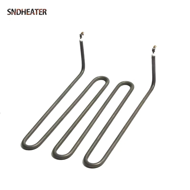 SNDHEATER 220 فولت 2KW M شكل مجفف الهواء عنصر التدفئة الكهربائية الأخضر نوع الفولاذ المقاوم للصدأ سخان الفرن المنزلي توجيه الأنبوب نهاية 280 مللي متر