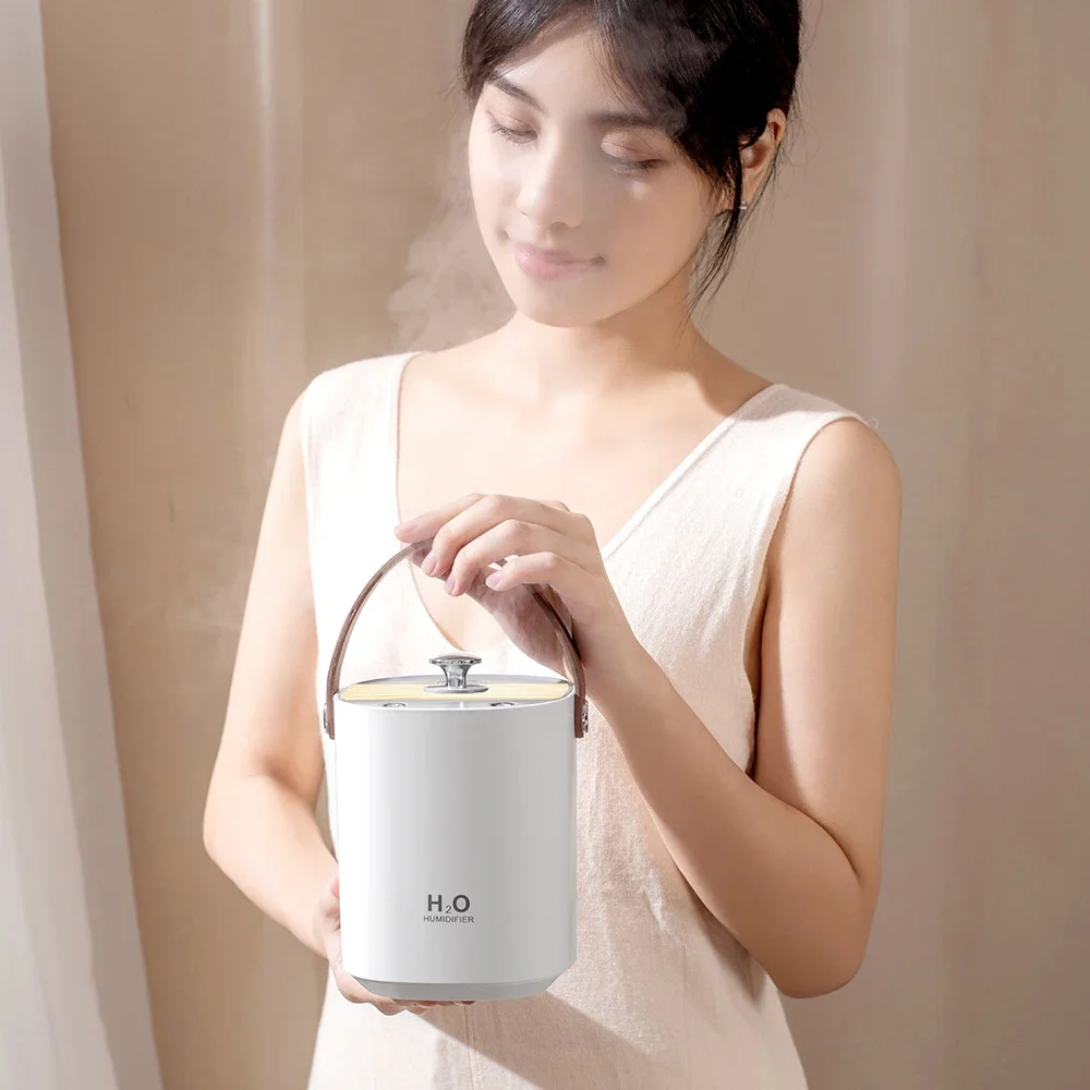 1.2L Portable Air Humidifier Quiet Ultrasonic Humidifiers with Light USB Rechargeable Autoshut Off Humidifiers for Bedroom