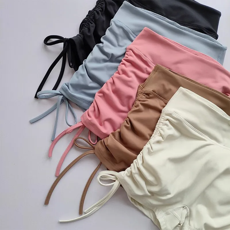 ฤดูร้อนกางเกงขาสั้นโยคะผู้หญิงกางเกงขาสั้นกีฬาระบายอากาศได้ดีขอบเชือกรูดเอวสูงวิ่งขี่จักรยานกางเกงขาสั้นออกกำลังกายกางเกงขาสั้น