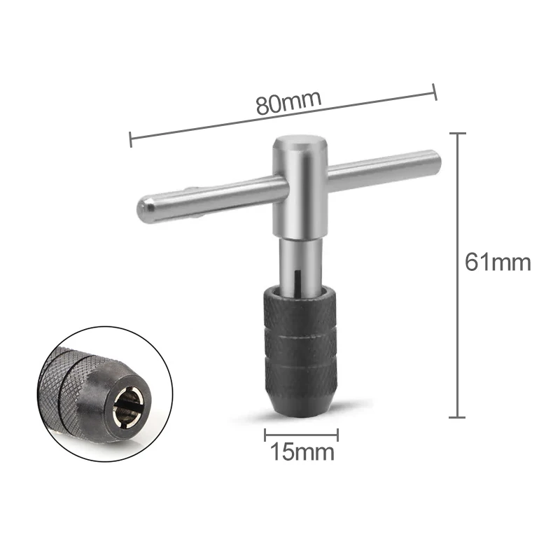 Imagem -04 - Tap Conjunto com Brocas de Torção e Chave tipo t Máquina Mão Rosca Torneiras Reamer Broca Parafuso Ferramenta Broca m3 m4 m5 m6 m8